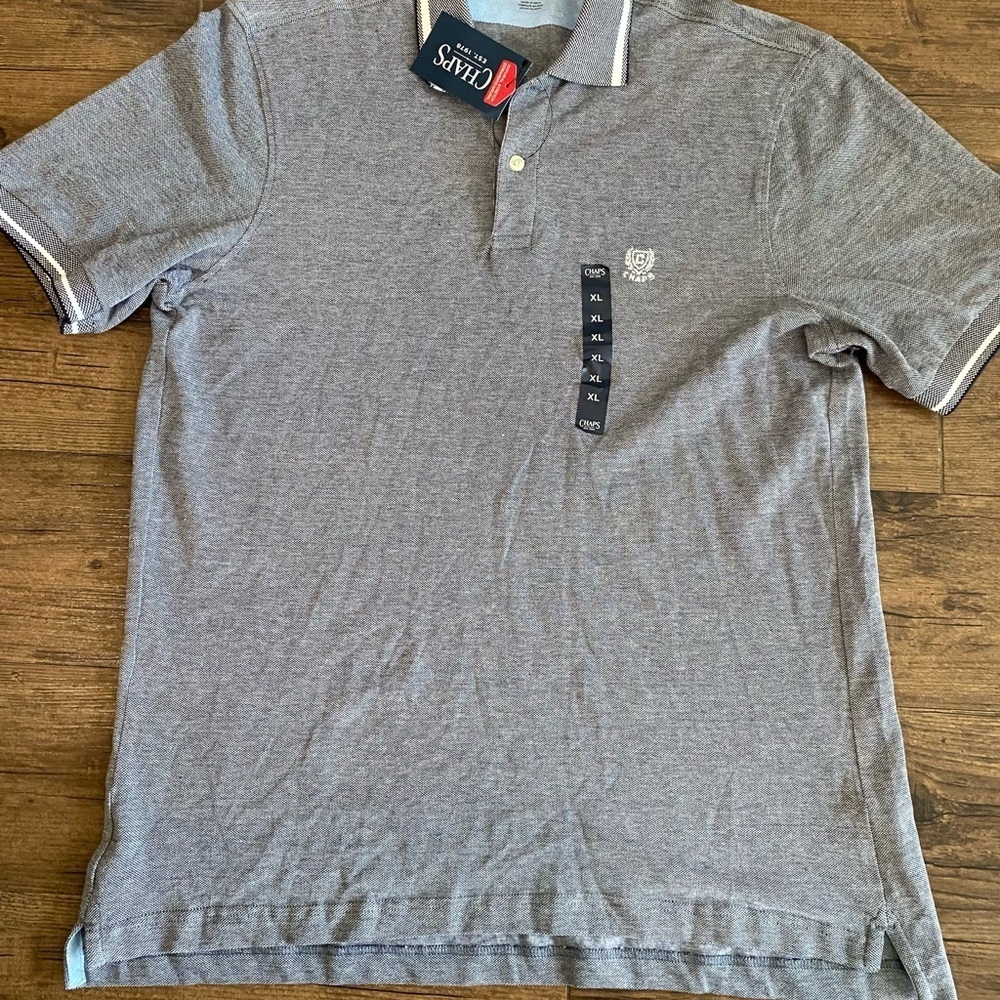 Chaps Gray Polo Shirt Classic Design XL
